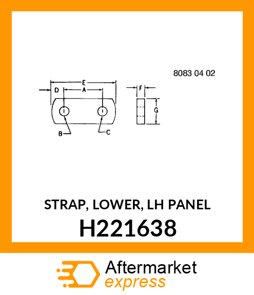 STRAP, LOWER, LH PANEL H221638