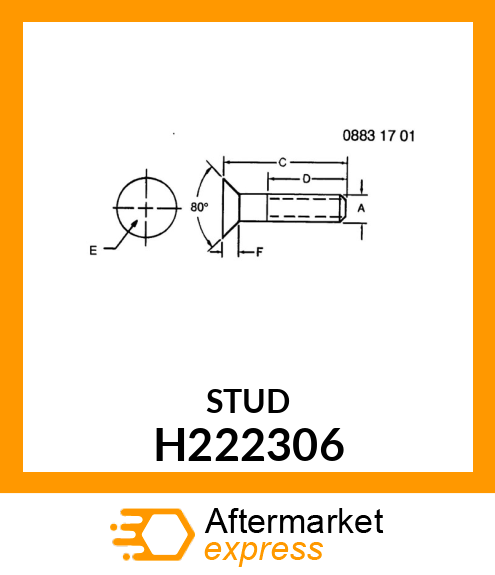 BOLT, FLAT HEAD SMOOTH H222306