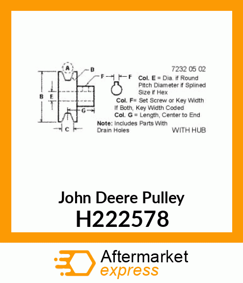 PULLEY, DRIVEN CLN GRAIN ELEV H222578