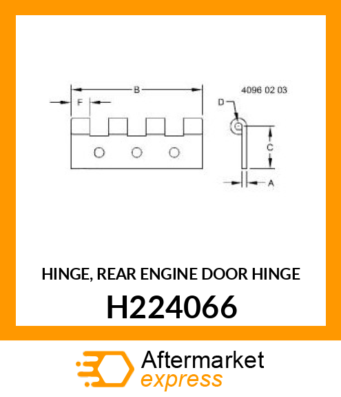 HINGE, REAR ENGINE DOOR HINGE H224066