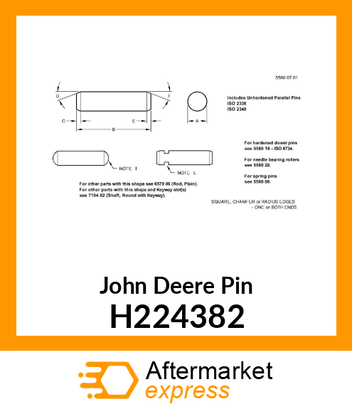 PIN*,REAR ENGINE COVER,FULL LENGTH H224382