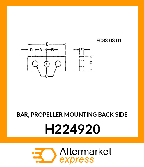 BAR, PROPELLER MOUNTING BACK SIDE H224920