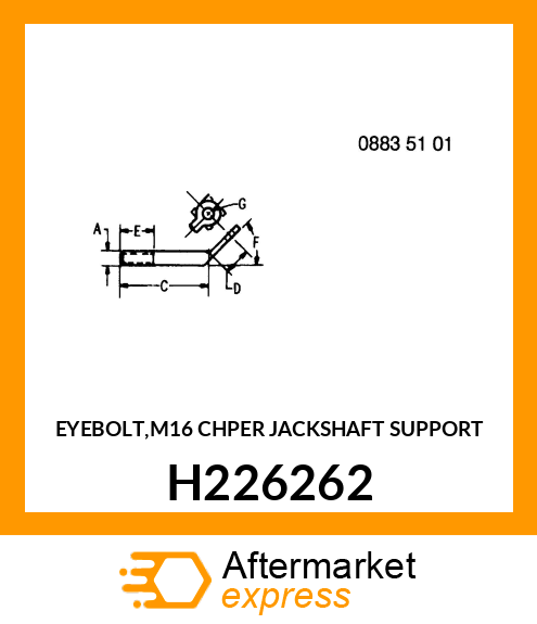 EYEBOLT,M16 CHPER JACKSHAFT SUPPORT H226262