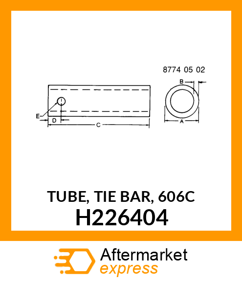 TUBE, TIE BAR, 606C H226404