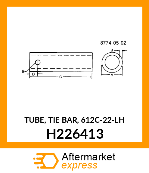 TUBE, TIE BAR, 612C H226413