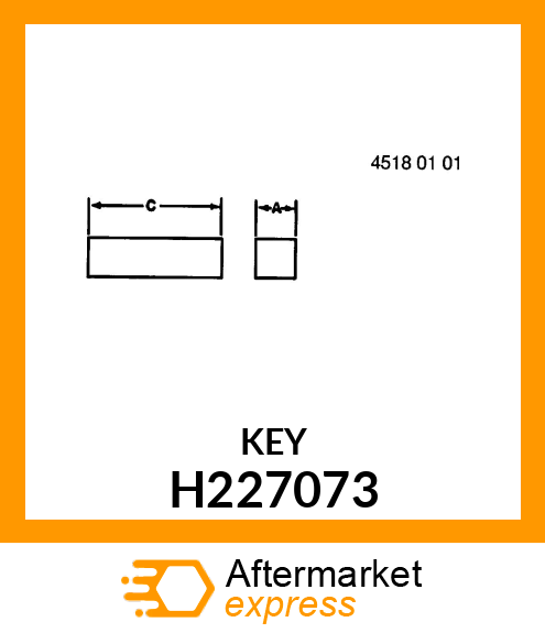 SHAFT KEY, 6 X 6 X 122 HARDENED H227073