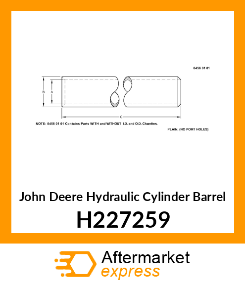 HYDRAULIC CYLINDER BARREL, 80 H227259