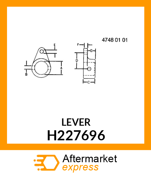LEVER, ARM POT. SHAFT H227696