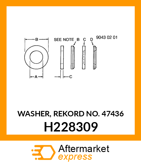 WASHER, REKORD NO. 47436 H228309