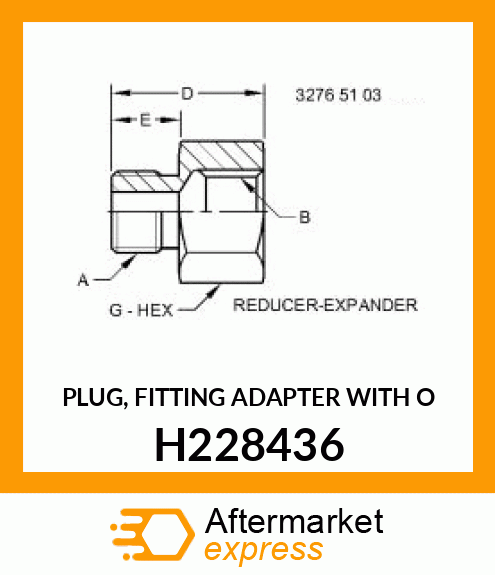 PLUG, FITTING ADAPTER WITH O H228436