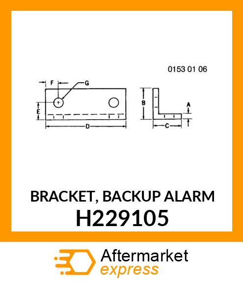 BRACKET, BACKUP ALARM H229105