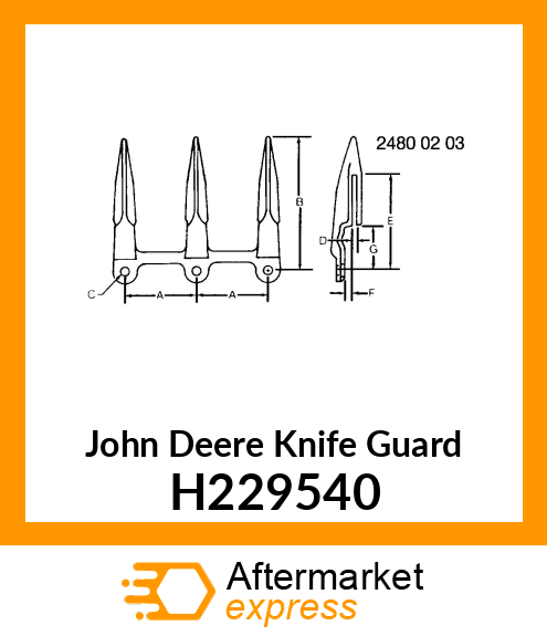 KNIFE GUARD, HIGH WEAR H229540
