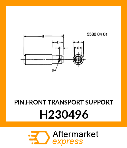 PIN,FRONT TRANSPORT SUPPORT H230496