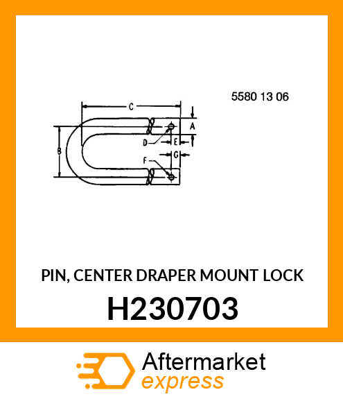 PIN, CENTER DRAPER MOUNT LOCK H230703