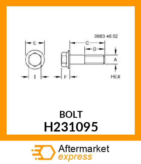 BOLT, HEXFLG REDUCED HEAD M16X2X140 H231095