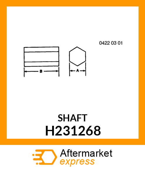 BAR, SHAFT, HEX PMF H231268