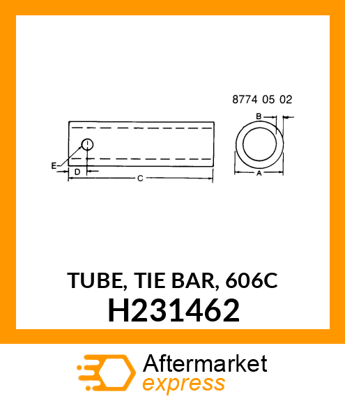 TUBE, TIE BAR, 606C H231462