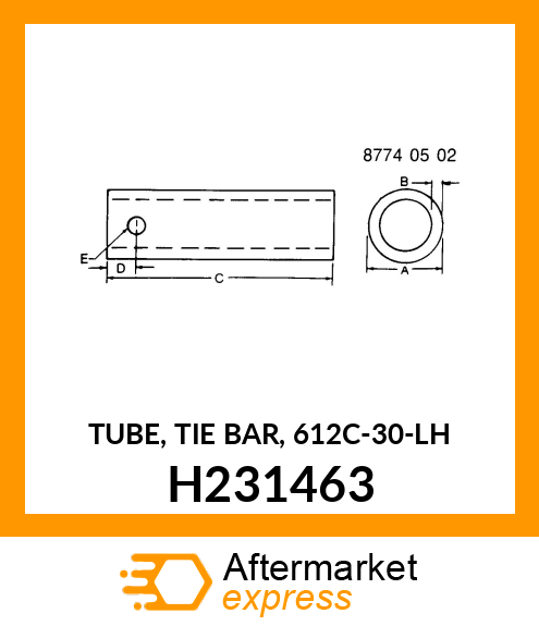 TUBE, TIE BAR, 612C H231463