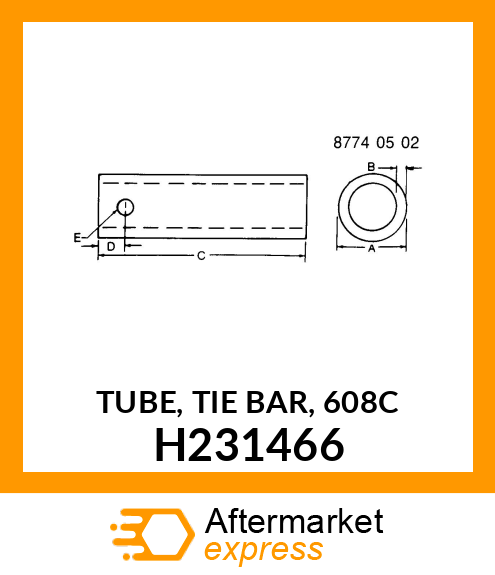 TUBE, TIE BAR, 608C H231466