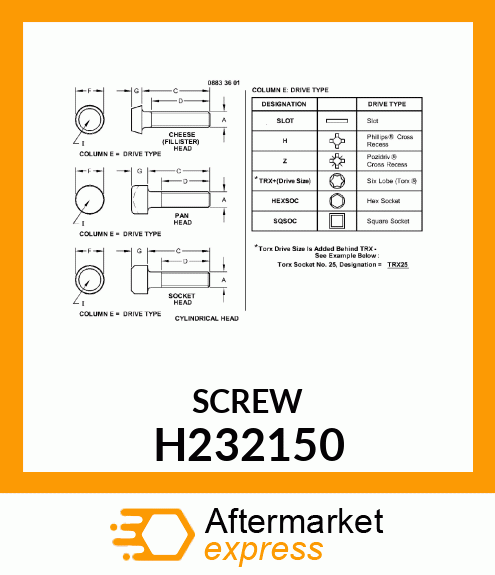 SCREW H232150