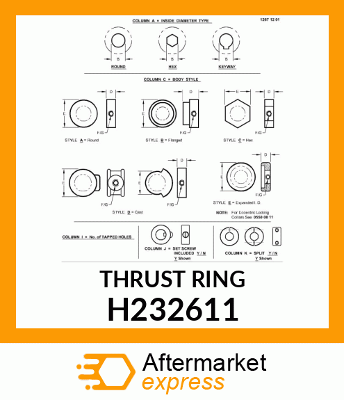 THRUST RING, TRUNNION RING, THRUST H232611