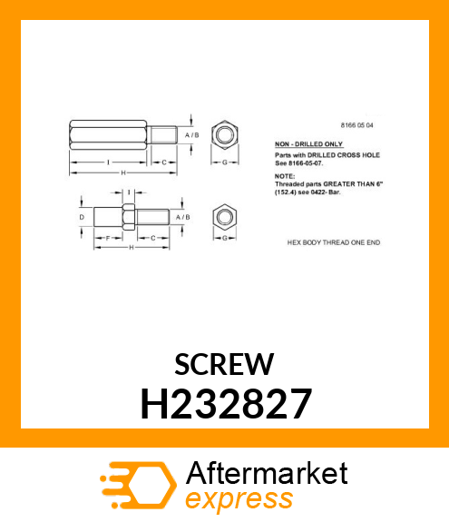 STUD, TAPERED GUIDE H232827