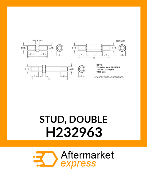 STUD, DOUBLE H232963