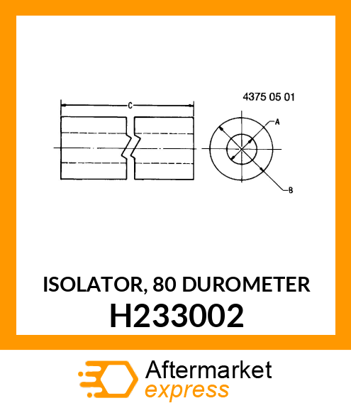 ISOLATOR, 80 DUROMETER H233002