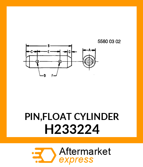 PIN,FLOAT CYLINDER H233224