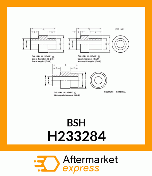 BUSHING, CHOPPING GEAR CASE KNIFE H233284