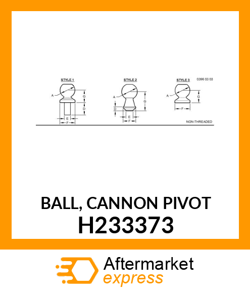 BALL, CANNON PIVOT H233373