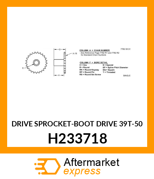 DRIVE SPROCKET H233718