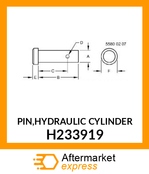 PIN,HYDRAULIC CYLINDER H233919