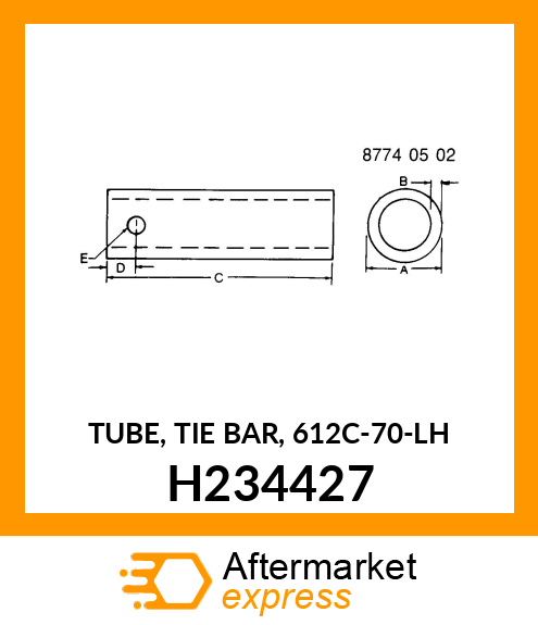 TUBE, TIE BAR, 612C H234427