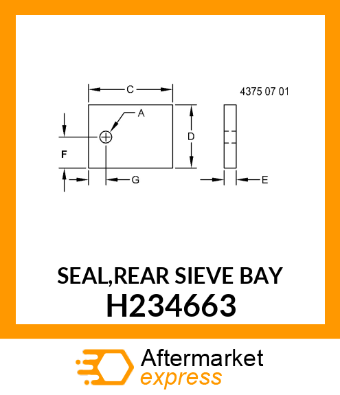 SEAL,REAR SIEVE BAY H234663