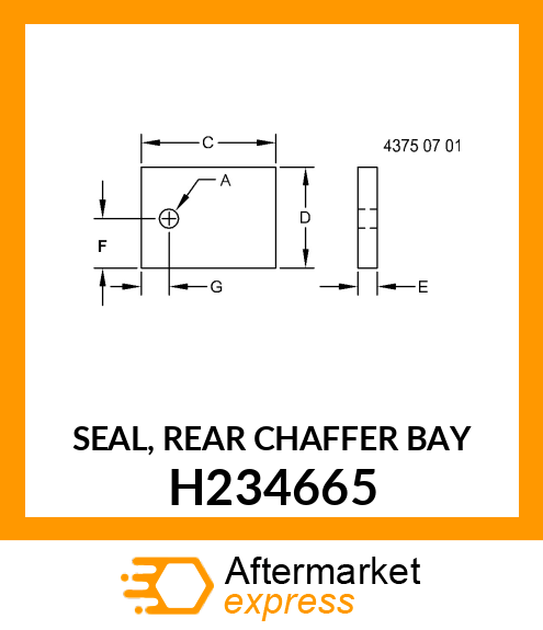 SEAL, REAR CHAFFER BAY H234665