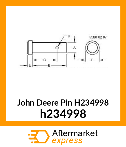 PIN, DRIVE ROLLER IDLER SUPPORT h234998