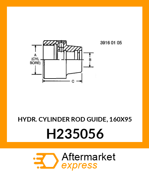 Hydr. Cylinder Rod Guide - HYDR. CYLINDER ROD GUIDE, 160X95 H235056