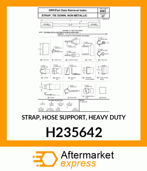 STRAP, HOSE SUPPORT, HEAVY DUTY H235642