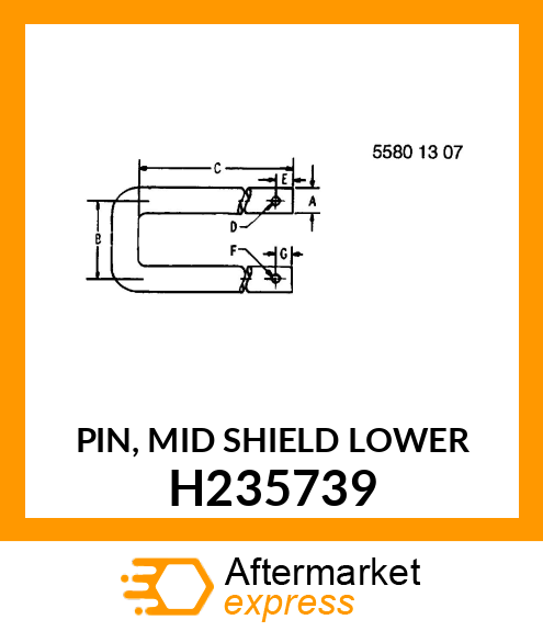 PIN, MID SHIELD LOWER H235739