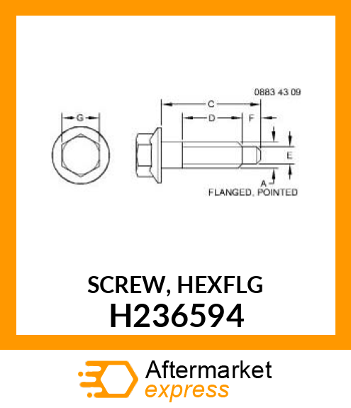 SCREW, HEXFLG H236594