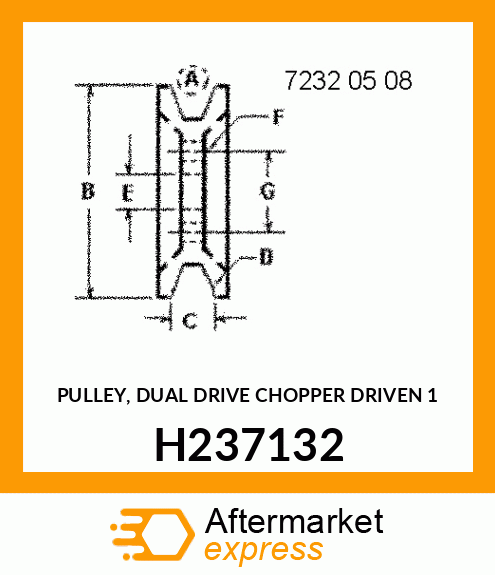 PULLEY, DUAL DRIVE CHOPPER DRIVEN 1 H237132