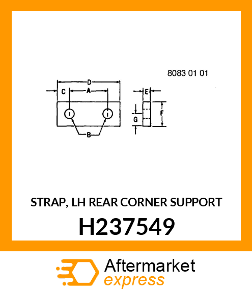 STRAP, LH REAR CORNER SUPPORT H237549
