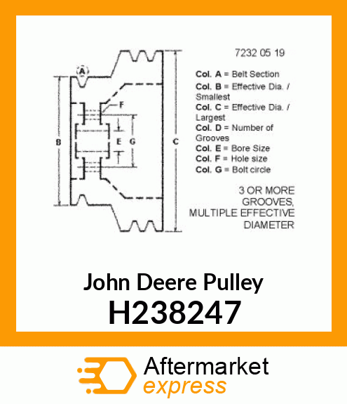 PULLEY, FEED BEATER DRIVEN H238247