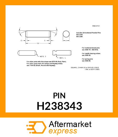 SHEAR PIN, KINGPIN STOP H238343