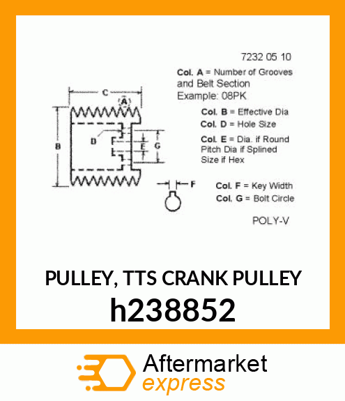 PULLEY, TTS CRANK PULLEY h238852