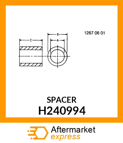 SPACER, M16 BOLT X 25.4 H240994