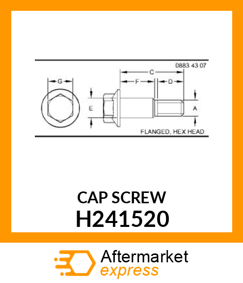 CAP SCREW, HEX HEAD SHOULDER BOLT, H241520