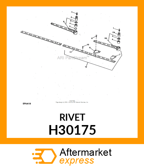 RIVET, KNIFE SECTION H30175