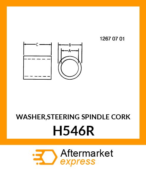 WASHER,STEERING SPINDLE CORK H546R